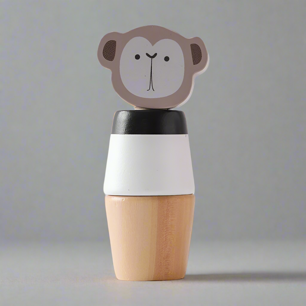 Monkey Wooden Animal Tower Puzzle