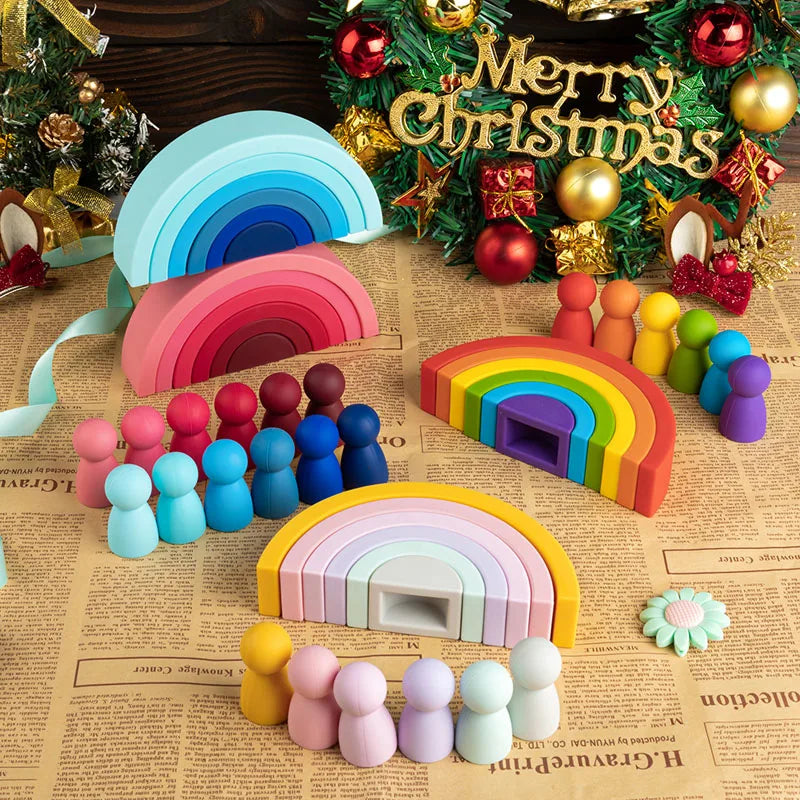 Rainbow Stacker Pink/Yellow/Blue – MonToySorri
