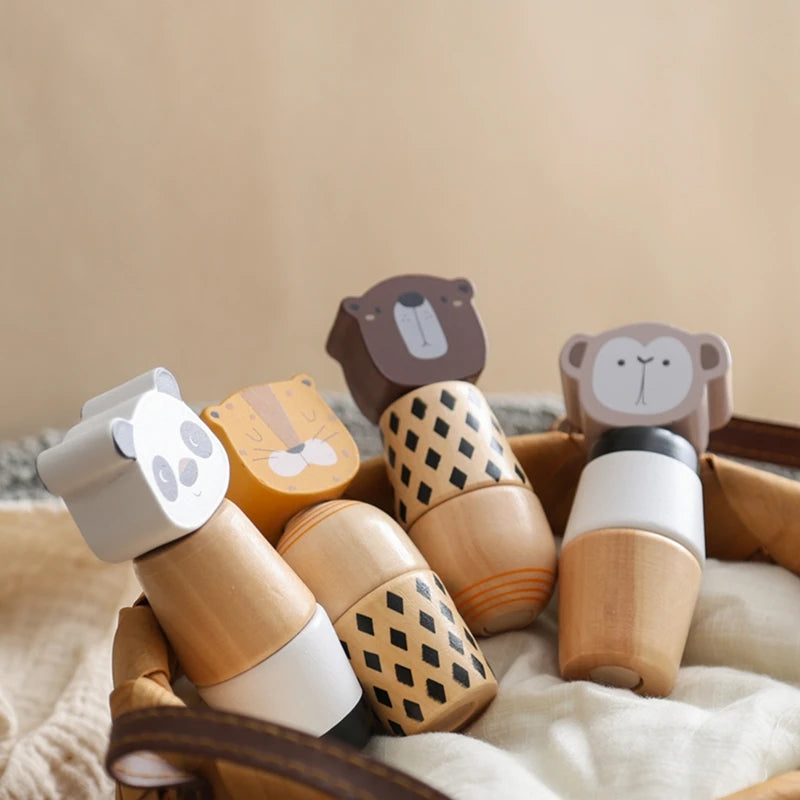 Monkey Wooden Animal Tower Puzzle
