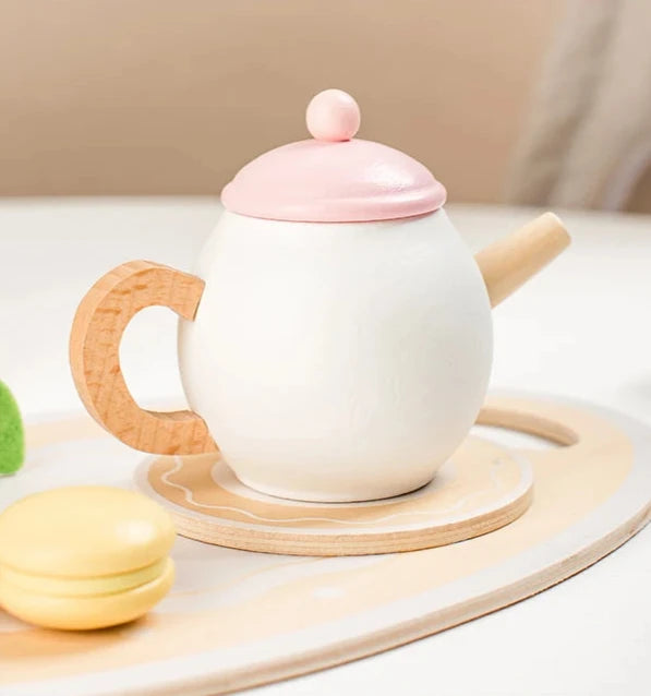 Wooden Cake Stand and Tea Tray Set