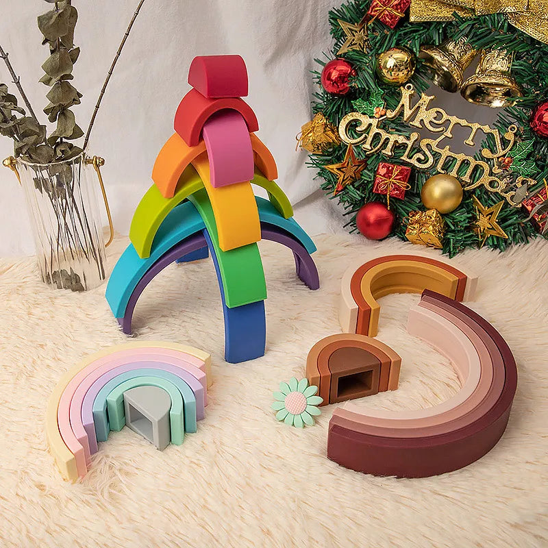 Rainbow Stacker Pink/Yellow/Blue – MonToySorri